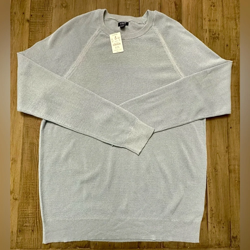 NWT J. Crew Cotton seed-stitch crewneck sweater - XXL - Danube Blue